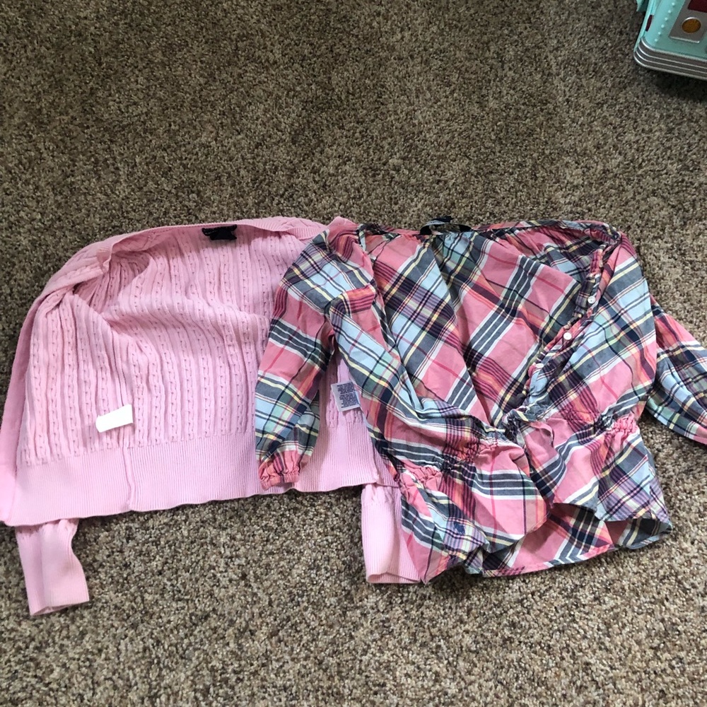 Ralph Lauren Cardigan and button up shirt